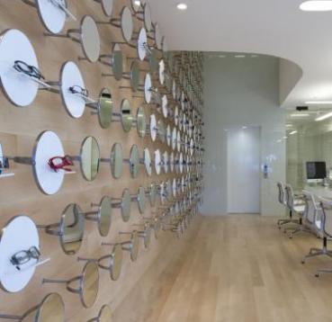 Glasses store wall panels and flooring