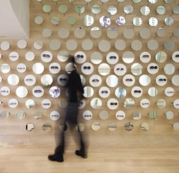 Glasses store wall panels and flooring